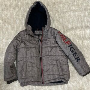 Tommy Hilfiger Gray Puffer Jacket with Hood for Kids